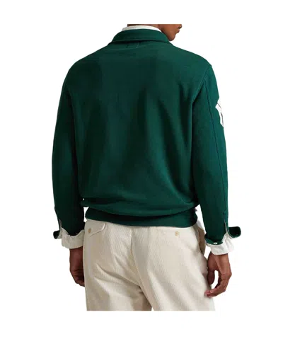 Polo Ralph Lauren Mens Yankees Spread-collar Cotton-blend Sweatshirt Moss Agate In Green