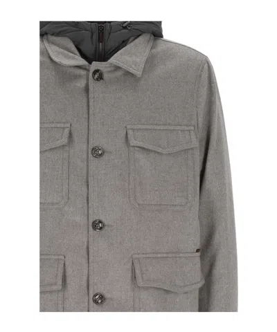 Moorer Wool And Cashmere Blend Jacket In Gray