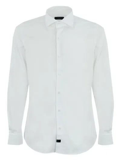 Fay Long-sleeve Point-collar Shirt In White