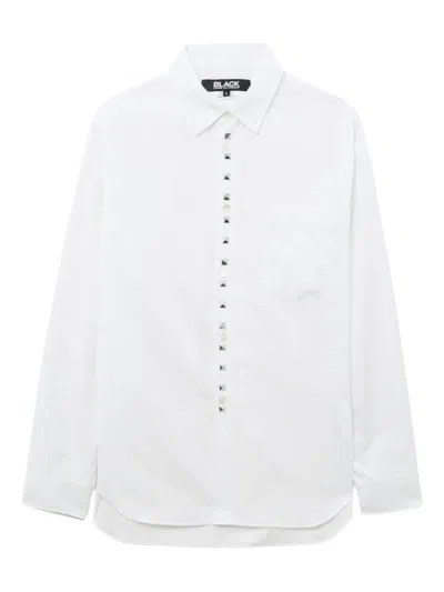 Black Comme Des Garçons Stud Button Shirt In White