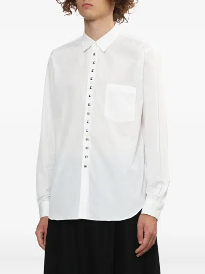 Black Comme Des Garçons Stud Button Shirt In White