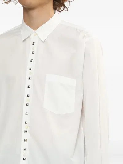 Black Comme Des Garçons Stud Button Shirt In White
