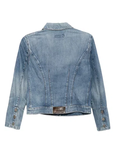Pre-owned Ferragamo 1990-2000s Single-breasted Denim Jacket In Blue