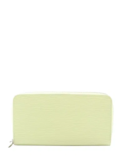 Pre-owned Louis Vuitton 2021-2025 Epi Zippy Wallet Long Wallets In Green