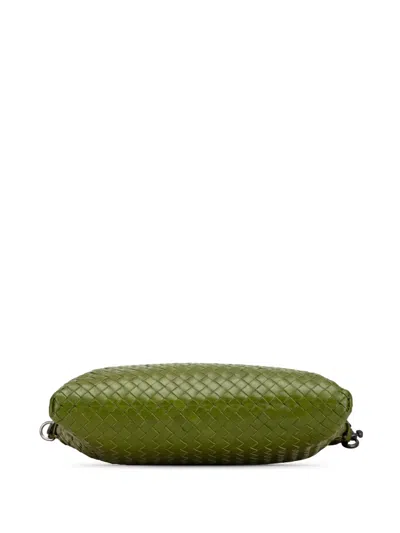 Pre-owned Bottega Veneta 2012-2025 Nappa Intrecciato Crossbody Bag In Green