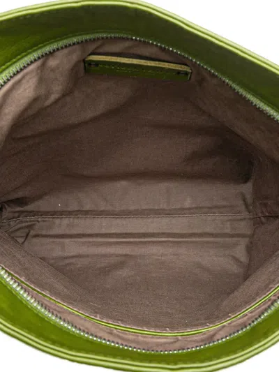 Pre-owned Bottega Veneta 2012-2025 Nappa Intrecciato Crossbody Bag In Green