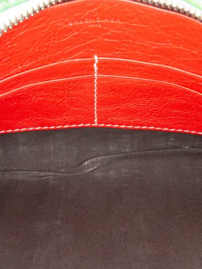 Pre-owned Balenciaga 2017 Lambskin Bazar Crossbody Bag In Green