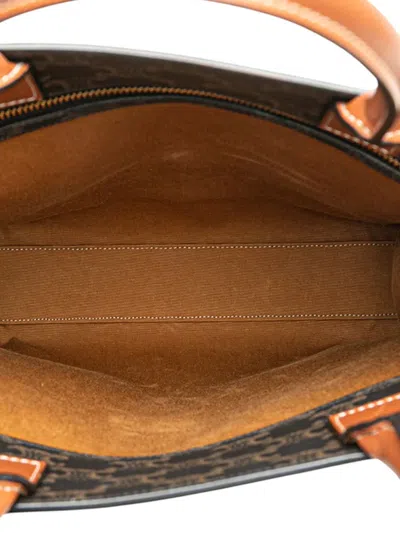 Pre-owned Celine 2021 Small Triomphe Coated Canvas Vertical Cabas Tote Satchel In Brown