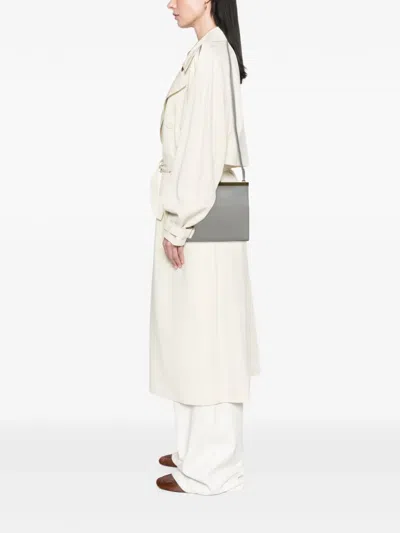 Pre-owned Celine 2017 Mini Leather Clasp Crossbody Bag In Gray