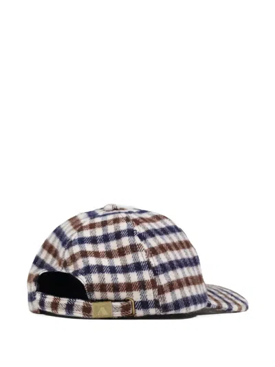 Aquascutum Checked Cap In Brown