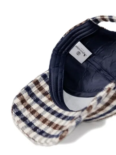 Aquascutum Checked Cap In Brown