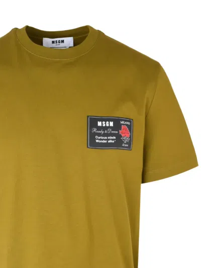 Msgm Patch T-shirt In Green
