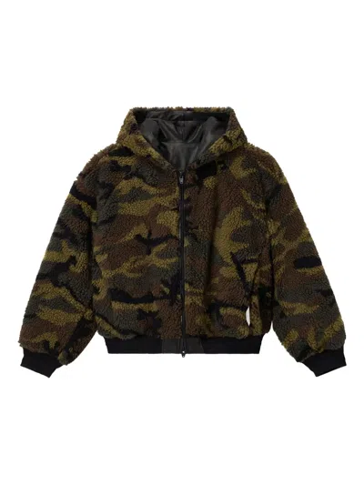Juunj Hooded Camouflage-pattern Jacket In Green