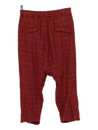 The Viridi-anne Checked Drop-crotch Trousers In Red