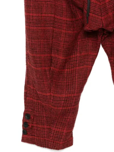 The Viridi-anne Checked Drop-crotch Trousers In Red