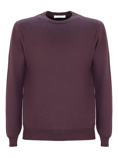Cruciani Crew-neck Wool Sweater In Purple