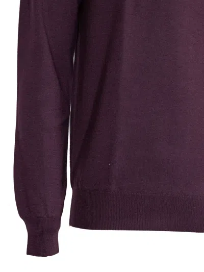Cruciani Crew-neck Wool Sweater In Purple