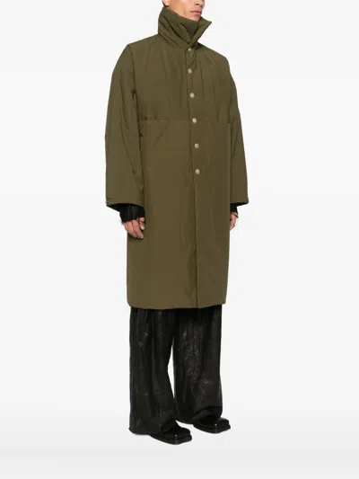 Ma+ Single-breasted Coat In Green