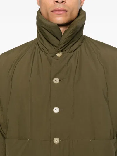 Ma+ Single-breasted Coat In Green