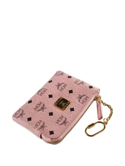 Mcm Logo-pattern Chain-detail Wallet In Pink
