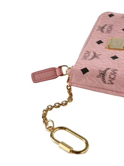 Mcm Logo-pattern Chain-detail Wallet In Pink