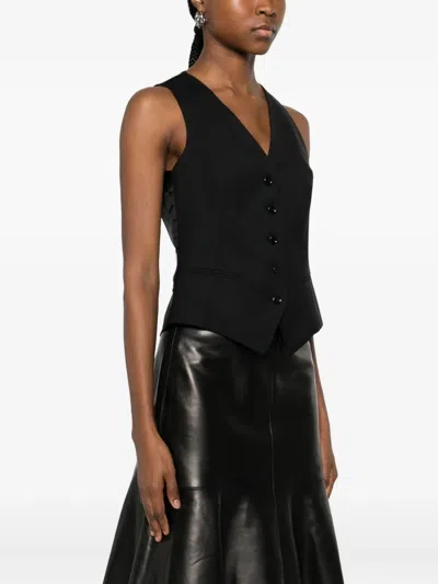 Tagliatore Giselle Vest In Black Wool In Black
