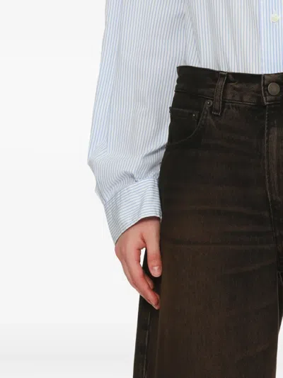 Haikure Sculpted Trousers Contrast Stitching In Brown