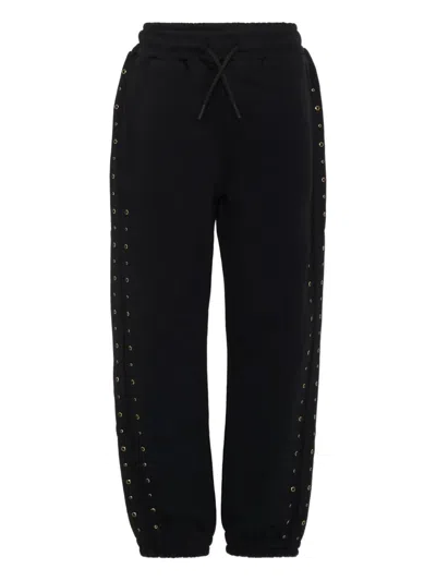 Msgm Black Trousers For Girl With Studs In Black