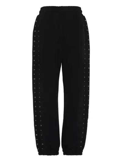 Msgm Black Trousers For Girl With Studs In Black