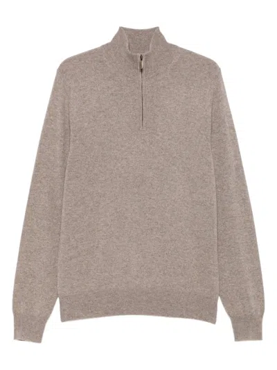 Eric Bompard Zip-fastening Sweater In Neutral