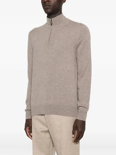 Eric Bompard Zip-fastening Sweater In Neutral