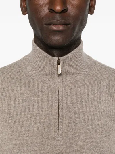 Eric Bompard Zip-fastening Sweater In Neutral