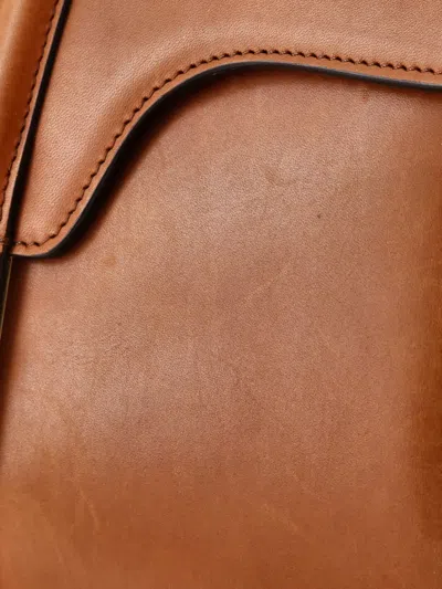 Pre-owned Celine Top Handle Smooth Leather 16 Satchel In Brown