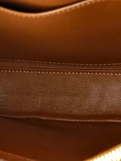 Pre-owned Celine Top Handle Smooth Leather 16 Satchel In Brown