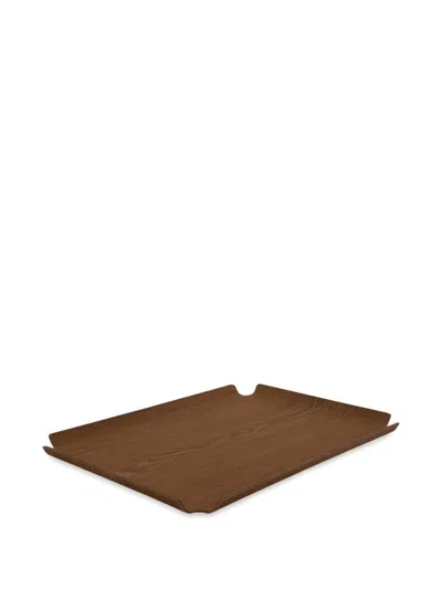 Xlboom Deck Rectangular Wood-grain Tray In Brown