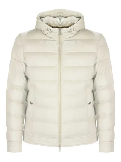 Eleventy Welt-pockets Padded Jacket In Neutral