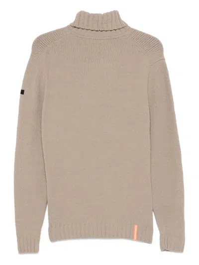 Rrd Rich Brown Knit Sweater With Ribbed Details In Pink