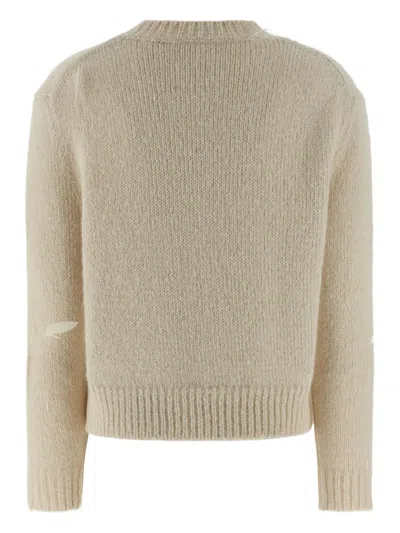 Jil Sander Feather Sweater In Neutral