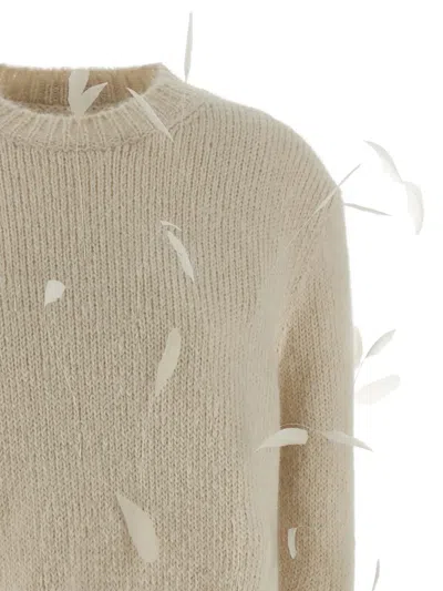 Jil Sander Feather Sweater In Neutral