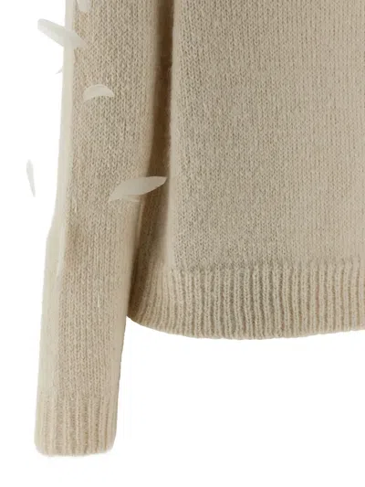 Jil Sander Feather Sweater In Neutral