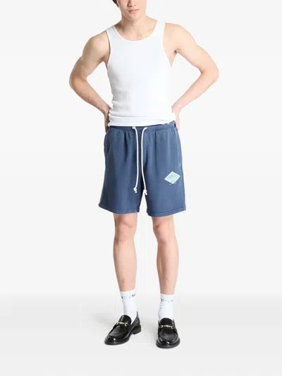 Tommy Hilfiger Drawstring Graphic Shorts In Blue