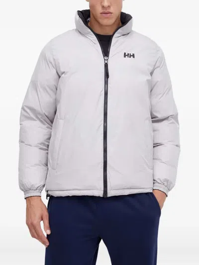 Helly Hansen Logo Puffer Jacket In Gray