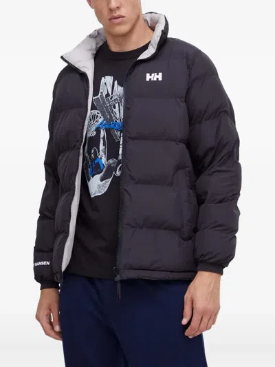 Helly Hansen Logo Puffer Jacket In Gray