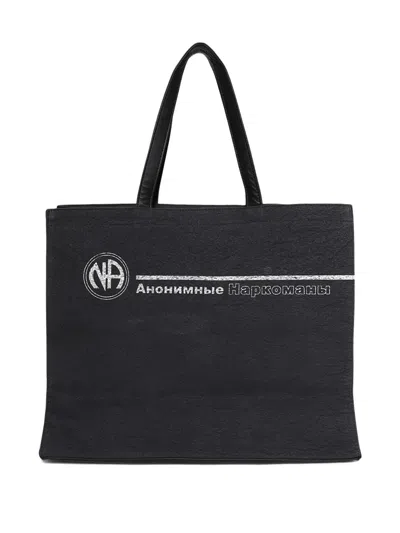 Enfants Riches Deprimes Russian Na Market Graphic Tote Bag In Black