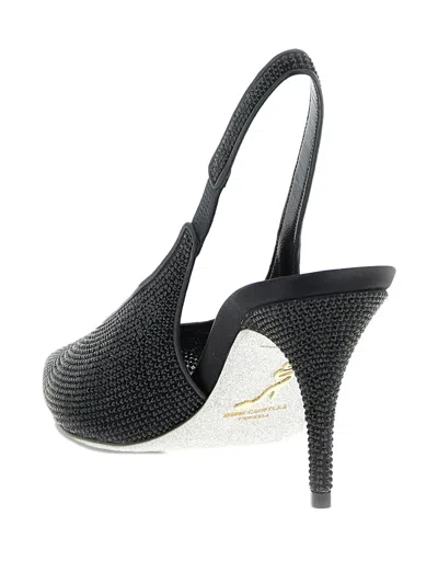 René Caovilla Textured Slingback Pump Pointed Toe In Black