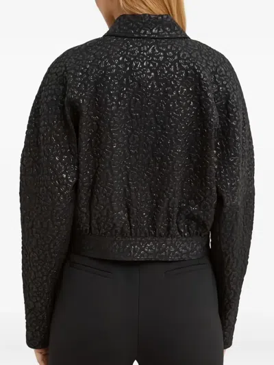 Pinko Jacquard Textured Jacket In Black