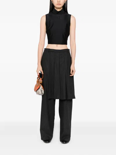 Pre-owned Fendi 1990-2000s Logo Turtleneck Vest In Black