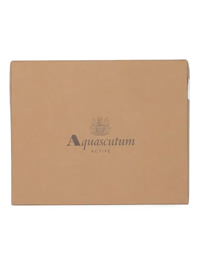Aquascutum Merino Wool Club Check Scarf In Gold