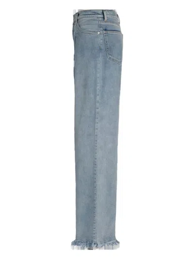 Natasha Zinko Frayed Wide-leg Jeans In Blue