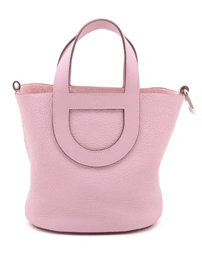 Pre-owned Hermes 2023 Clemence And Swift In The Loop 18 Handbag In Pink